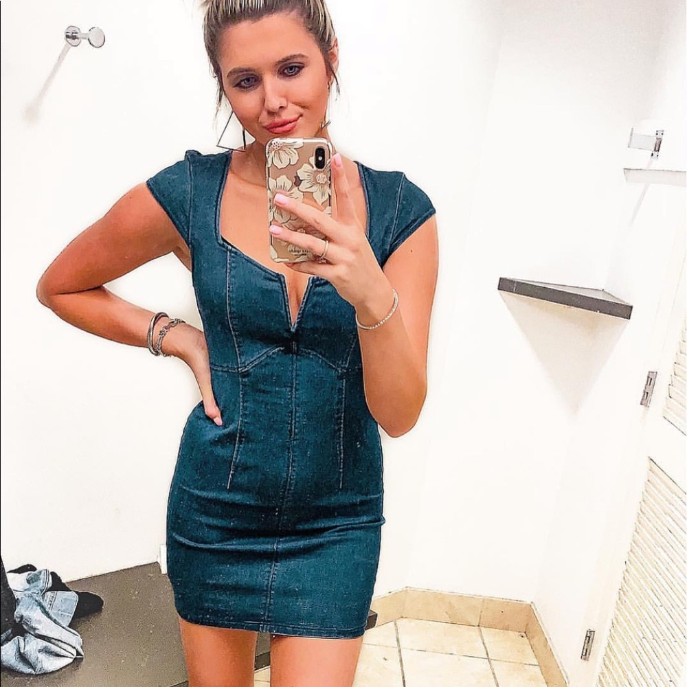 Free People fitted denim dress